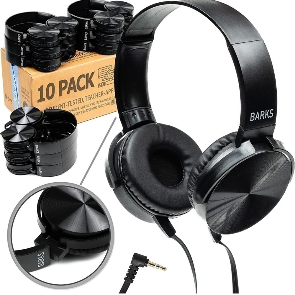 Brand New 10-Pack Bulk Classroom Headphones On-Ear Premium Durable Comfortable